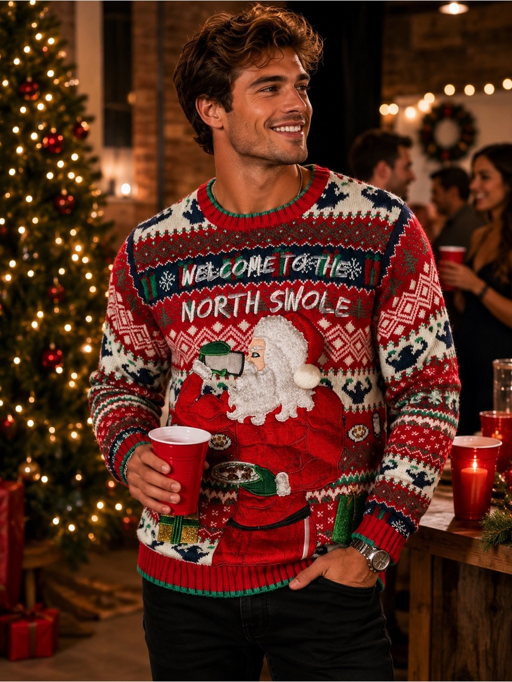 Blizzard Bay Men’s Small “Welcome to the North Swole” Ugly Christmas Sweater